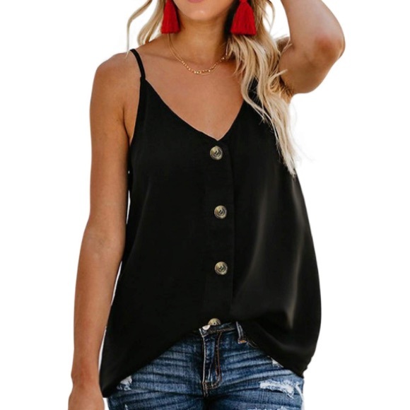 NWT Super Cute Button Tank Top - Picture 1 of 4